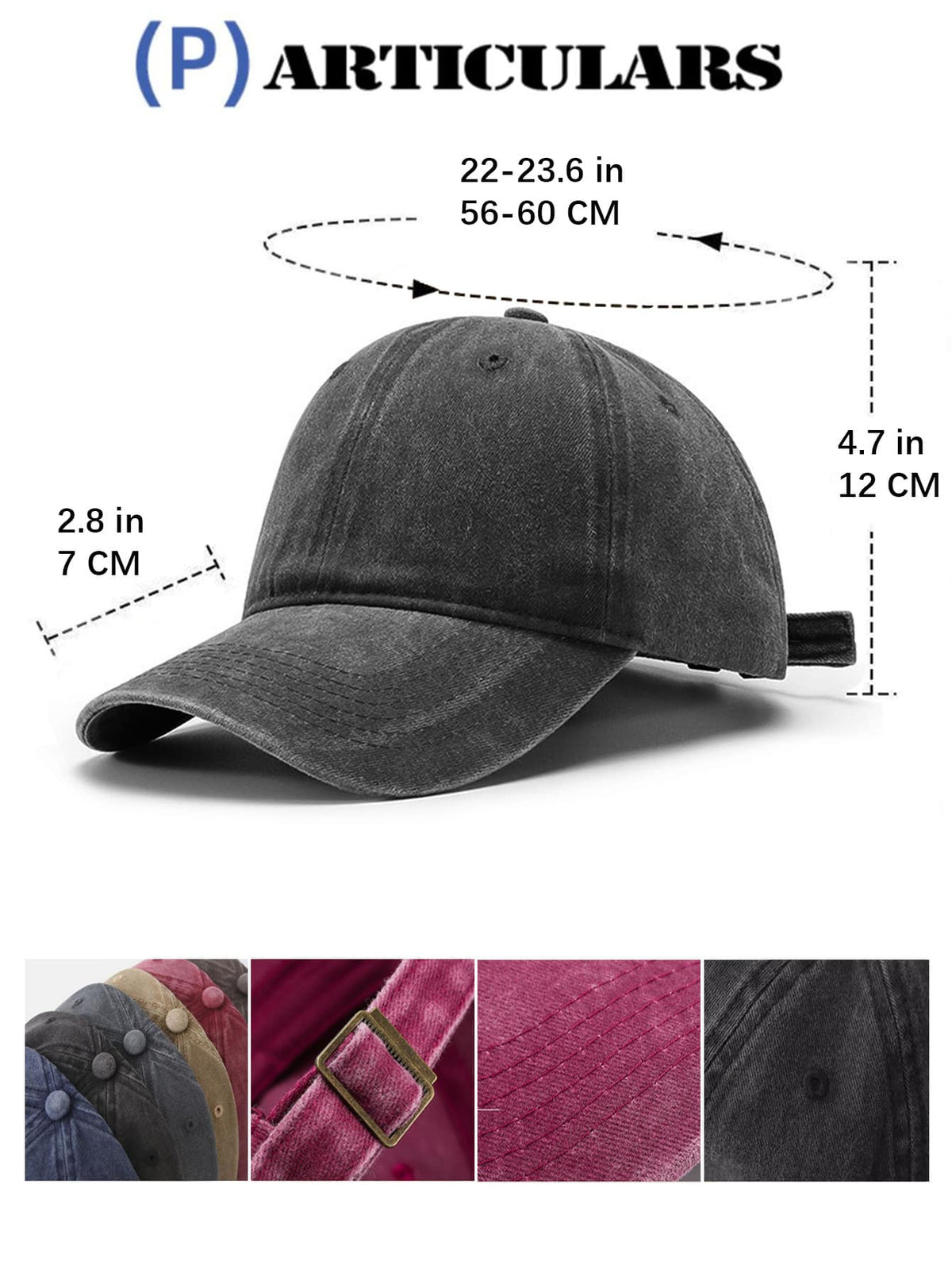 Unisex Vintage Washed Adjustable Trucker Cap