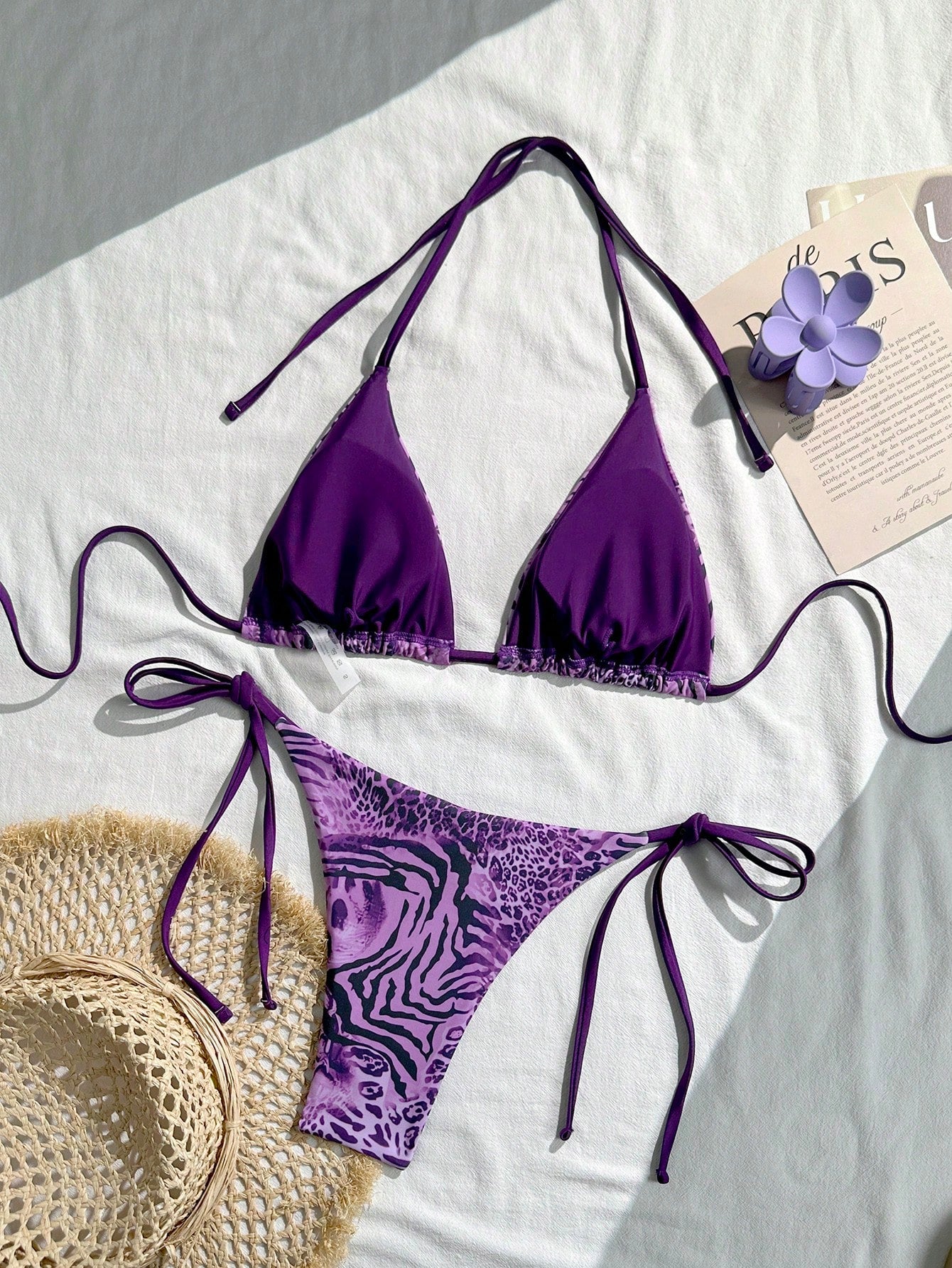 Vintage Leopard Print Sexy 2-Piece Bikini Swimsuit