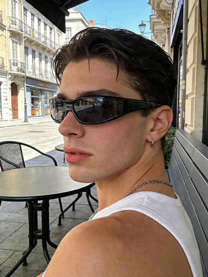 Black Y2K Retro Small Frame Cross Decor Fashion Glasses