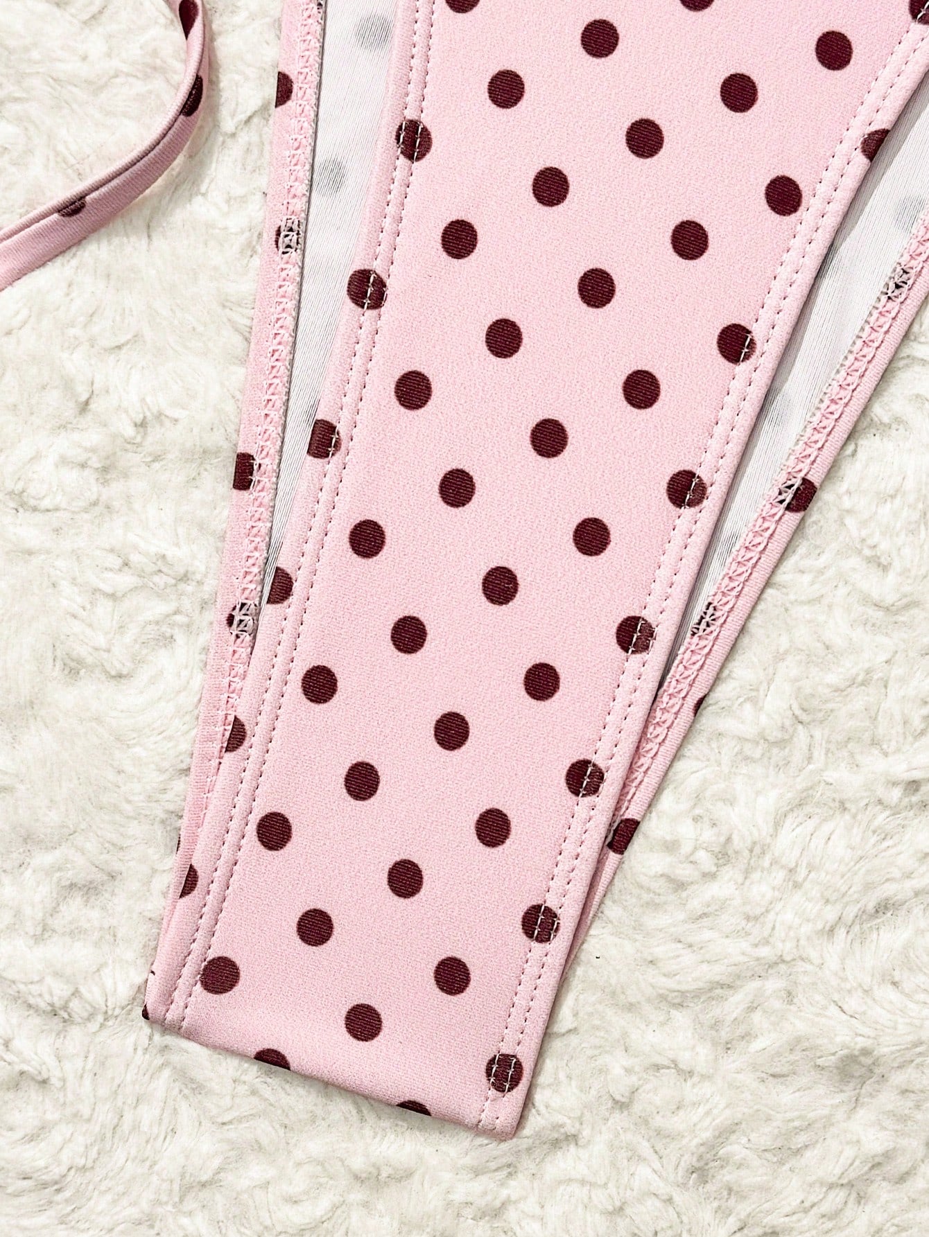 Polka Dot Print 3-Piece Ruched Triangle Bikini Set