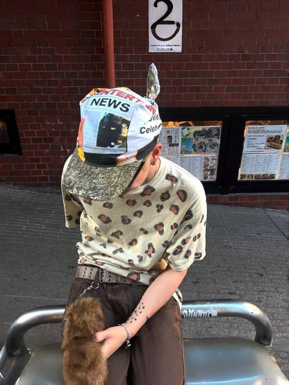 Joivida Vintage Curved Brim Bandana Turban Cap