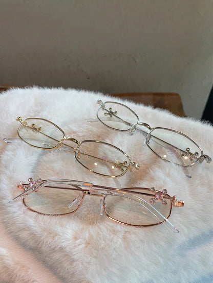 Small Square Y2K Rhinestone Transparent Fashion Glasses