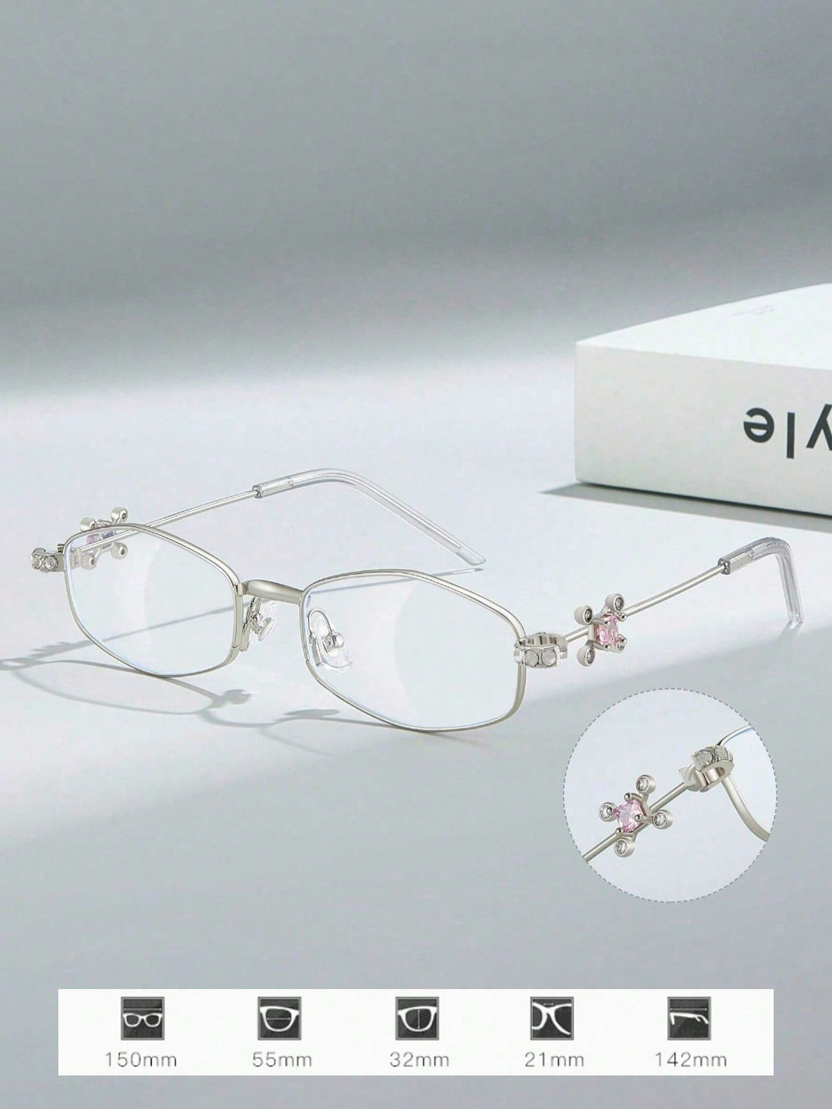Small Square Y2K Rhinestone Transparent Fashion Glasses