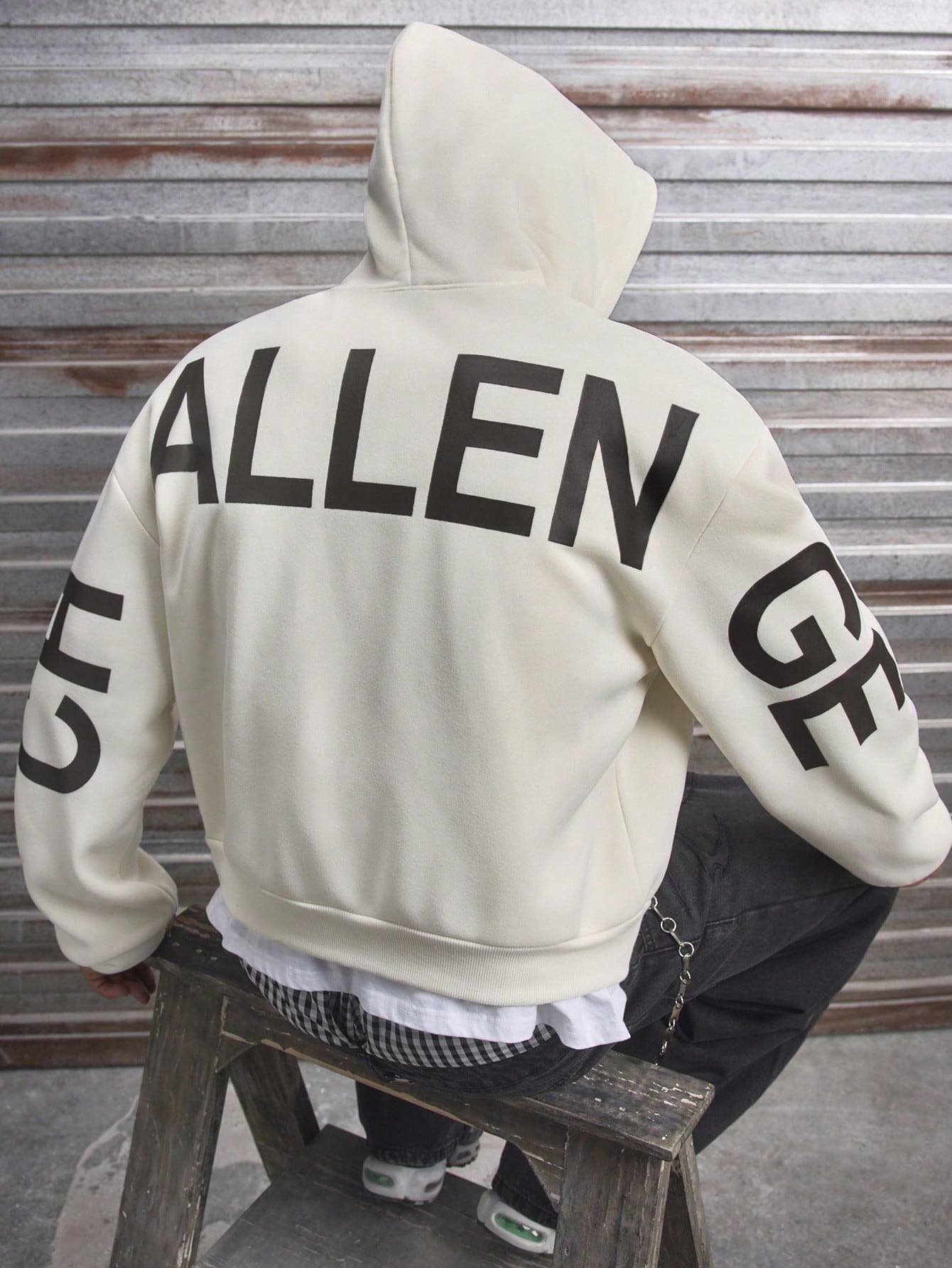 Men's Vintage Distressed Camo Hip Hop Sweatshirt
