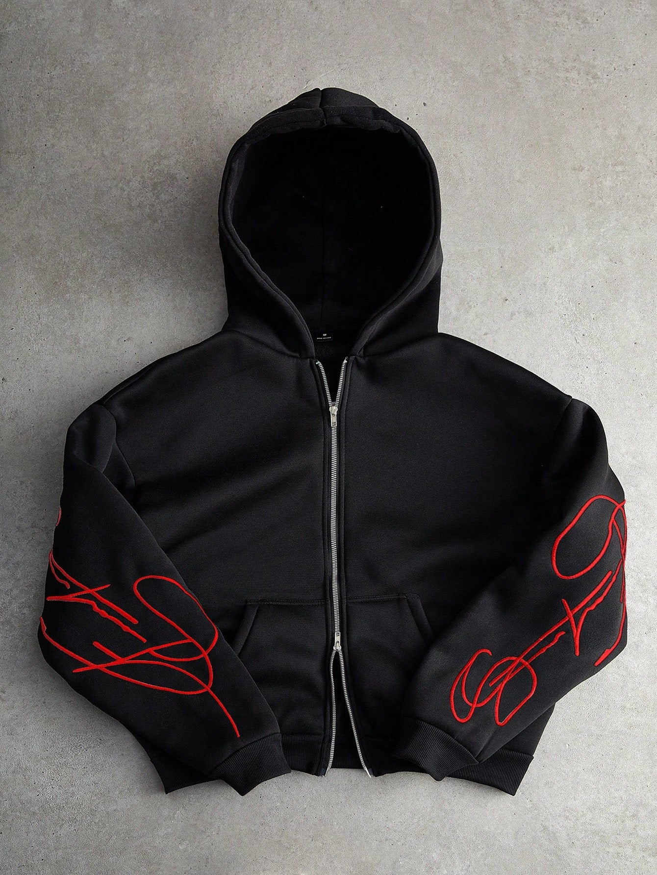 Men's Y2K Graphic Embroidered Zip Hoodie