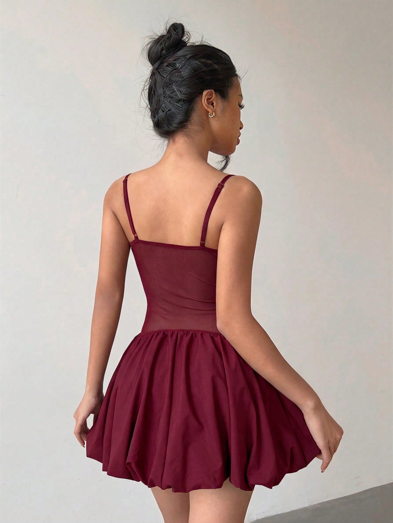 Sexy Lace Patchwork Sheer Camisole Mini Dress