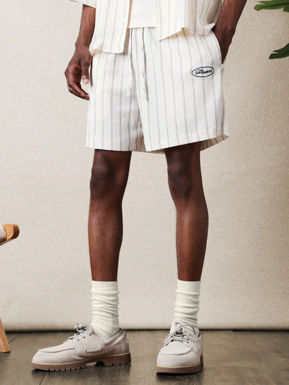 Men’s Striped Relaxed Fit Shirt and Shorts Co-Ord Set