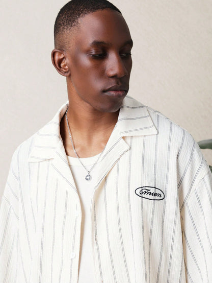 Men’s Striped Relaxed Fit Shirt and Shorts Co-Ord Set
