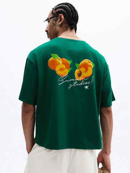 Studios Peach Print Boxy Fit Graphic Tee