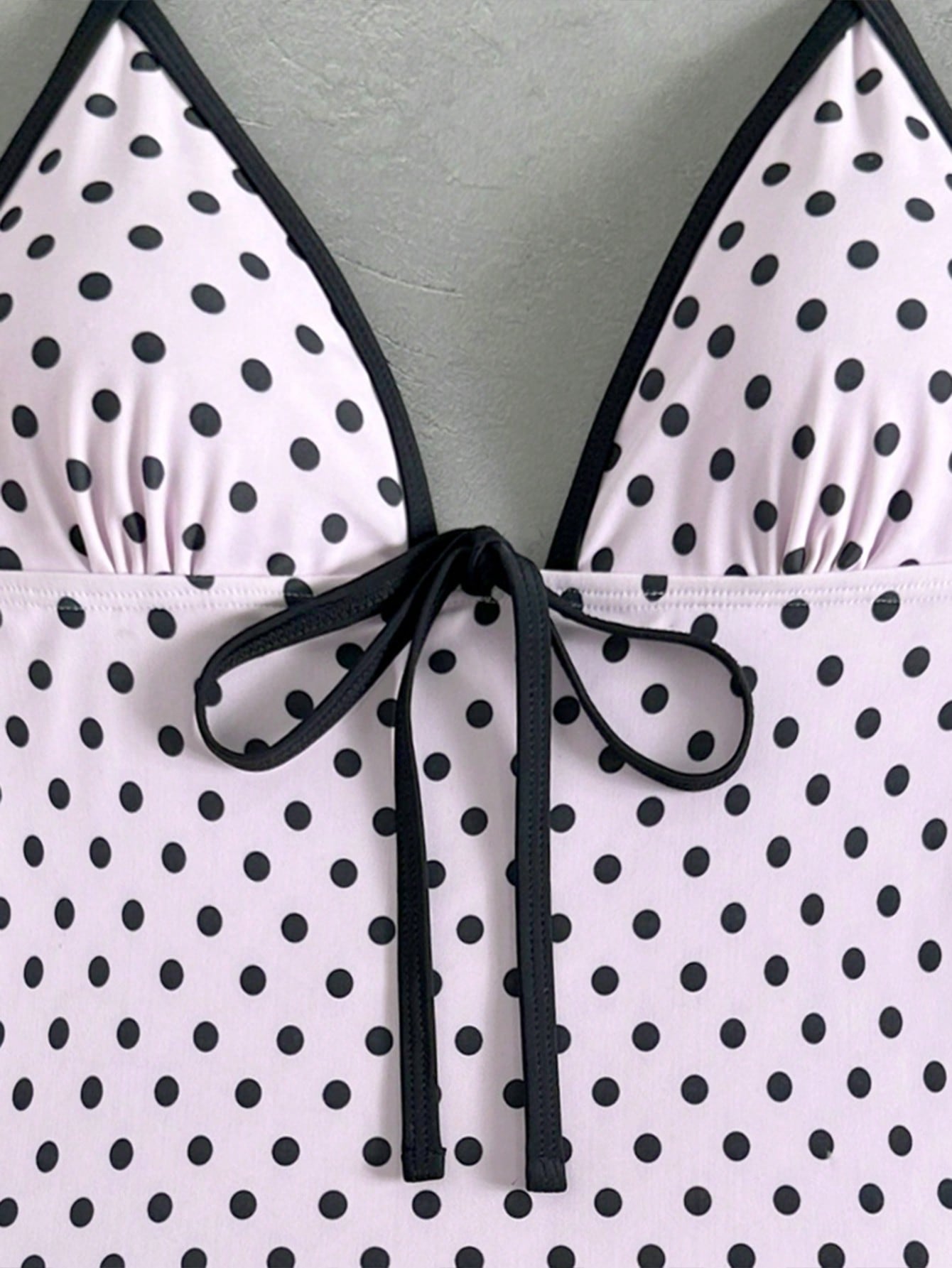 Polka Dot Print Twist Front One-Piece Swimsuit