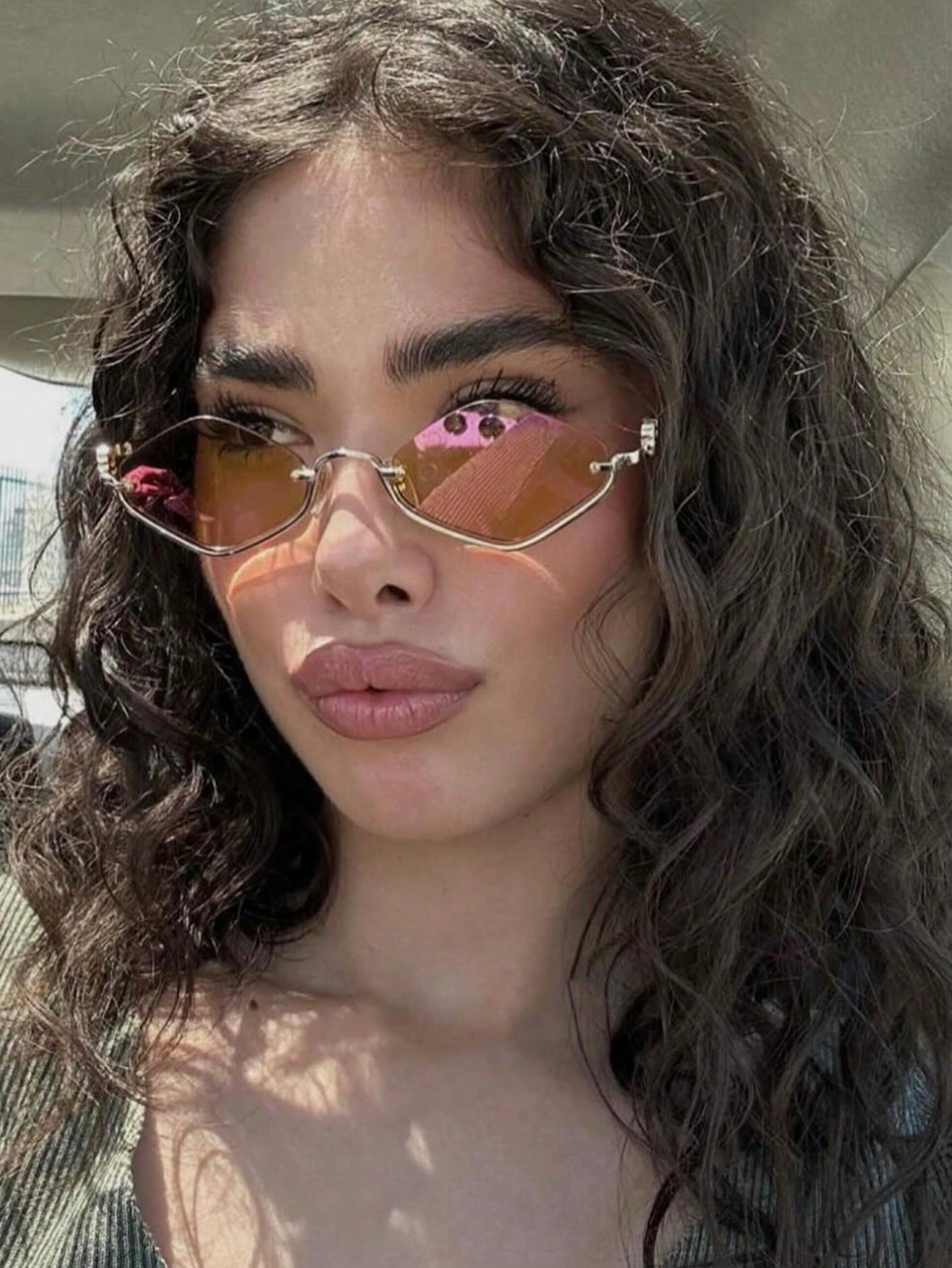 Women’s Metal Half-Frame Square Stylish Eyewear