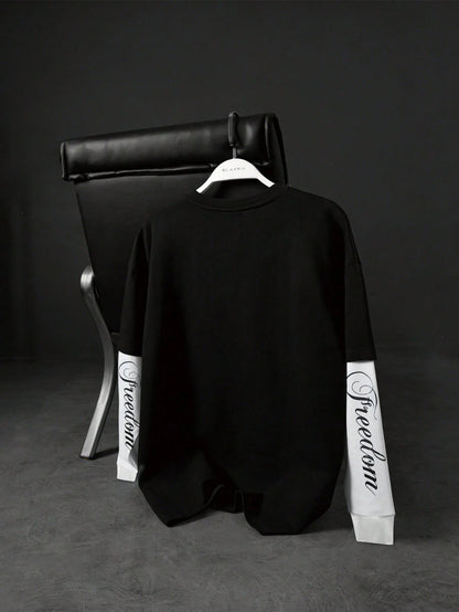 Dark Style Thorn Angel 2-in-1 Loose Long Sleeve Tee