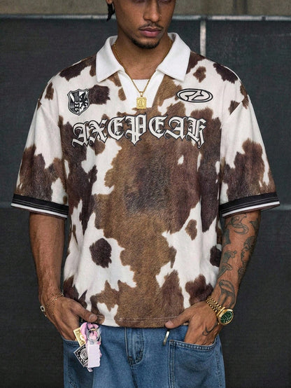 Men's Vintage Casual Letter Print Polo