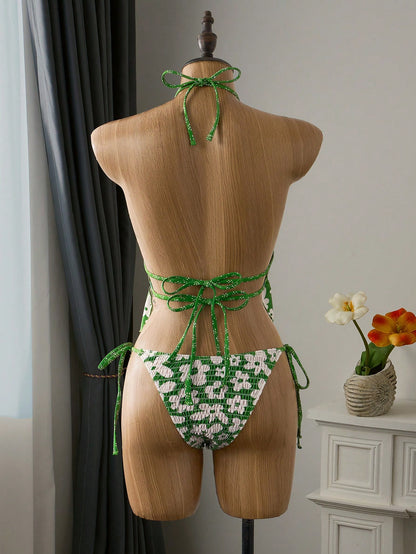 Floral Camisole & Drawstring Swim Shorts Set
