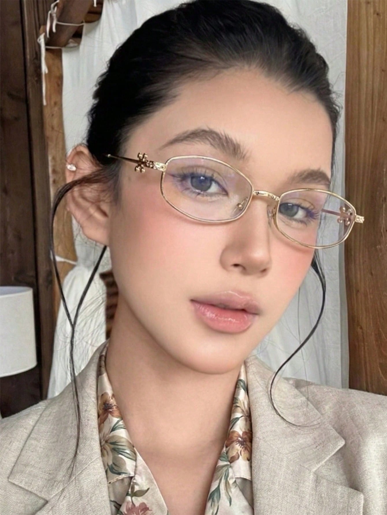 Small Square Y2K Rhinestone Transparent Fashion Glasses