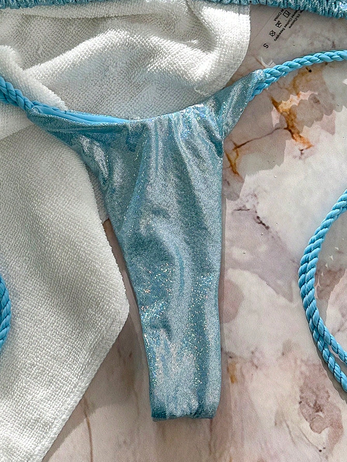 Textured Glitter Seashell Starfish Bikini Set
