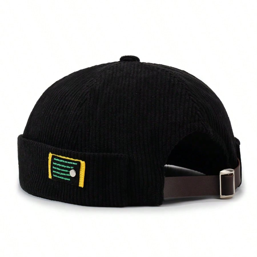 Retro Corduroy Adjustable Brimless Docker Cap