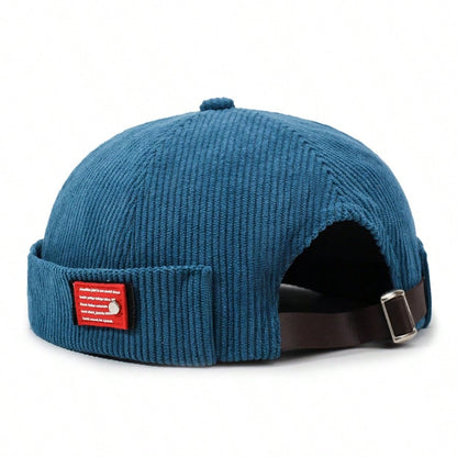 Retro Corduroy Adjustable Brimless Docker Cap