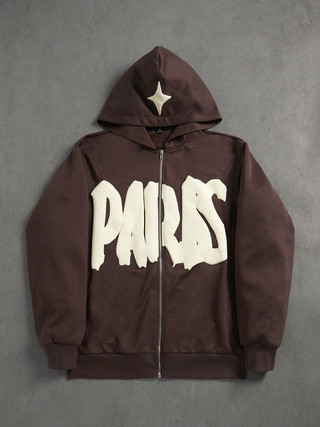 Men's Loose Fit Thermal Zip-Up Hooded Sweatshirt