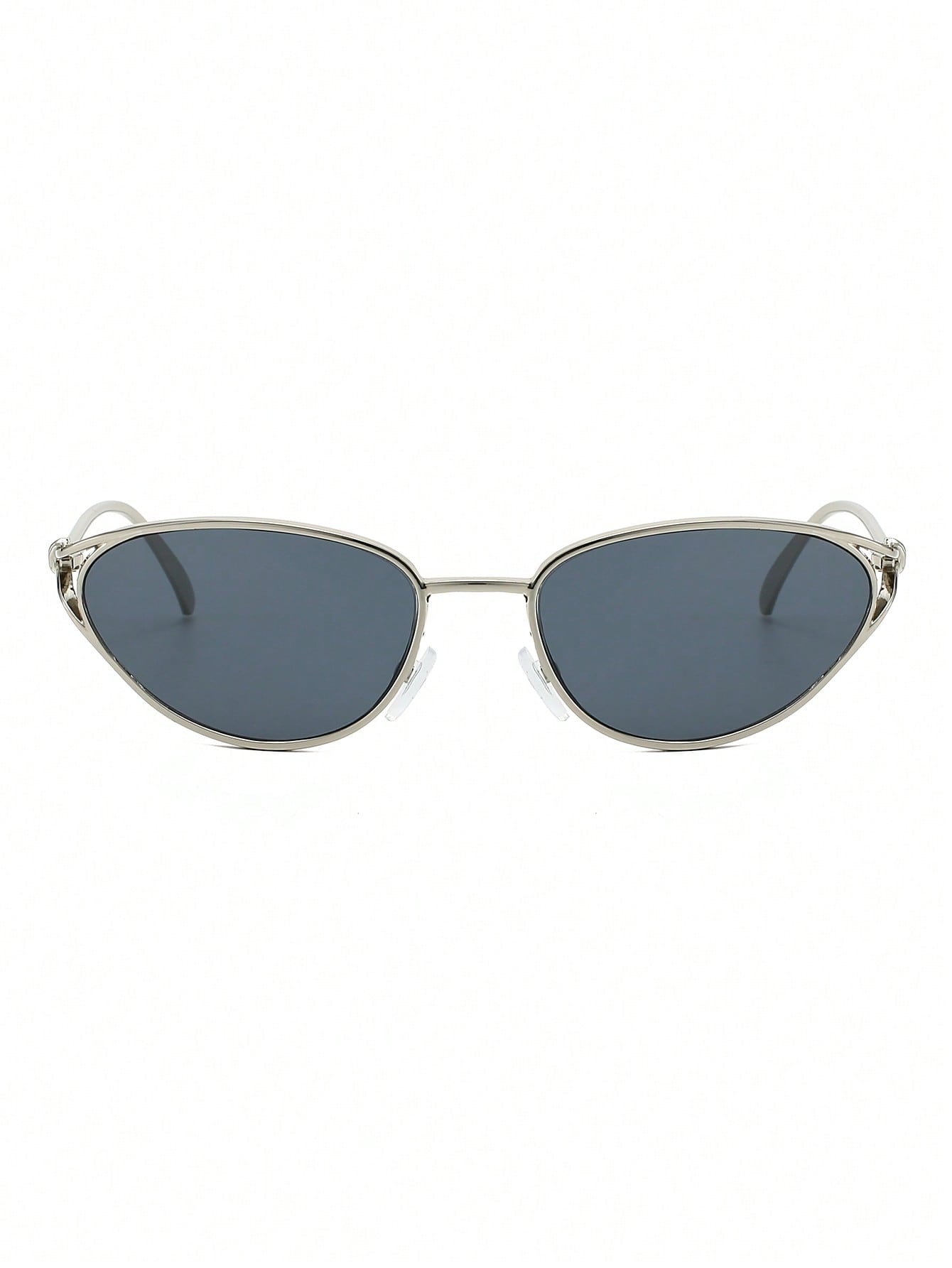 Silver Cat-Eye Metal Glasses with Vintage Knotted Temples