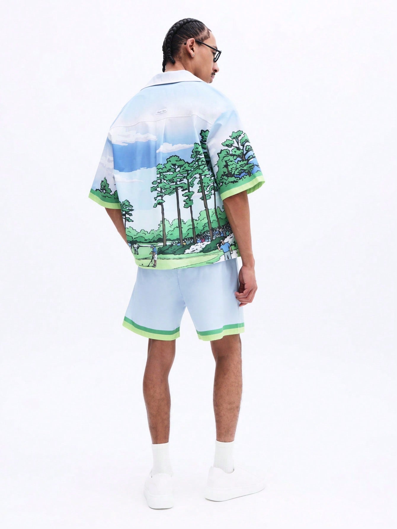 Men's Scenic Landscape Shirt and Shorts Set
