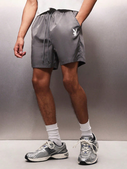 Relaxed Nylon Bunny Logo Shorts