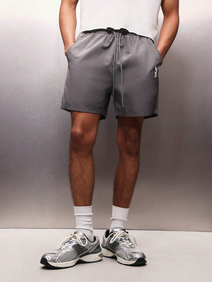 Relaxed Nylon Bunny Logo Shorts
