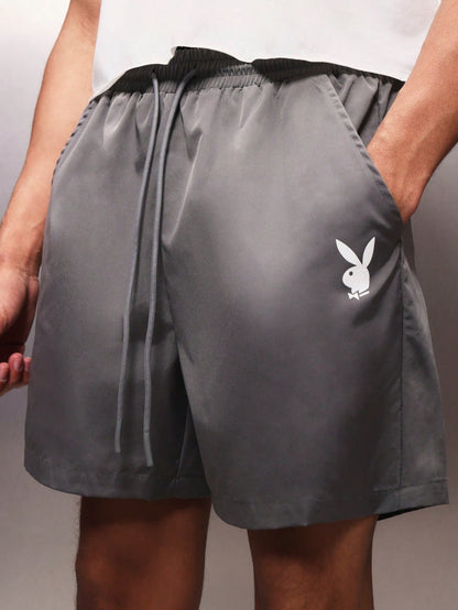 Relaxed Nylon Bunny Logo Shorts