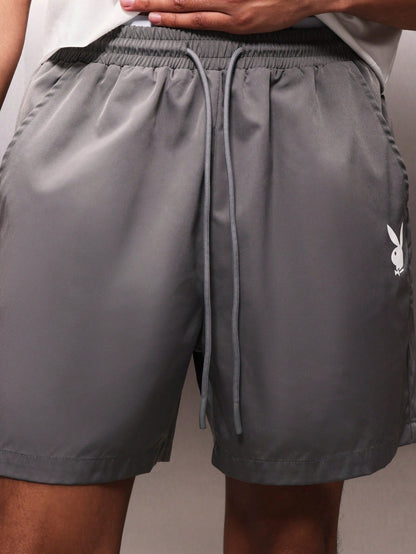Relaxed Nylon Bunny Logo Shorts