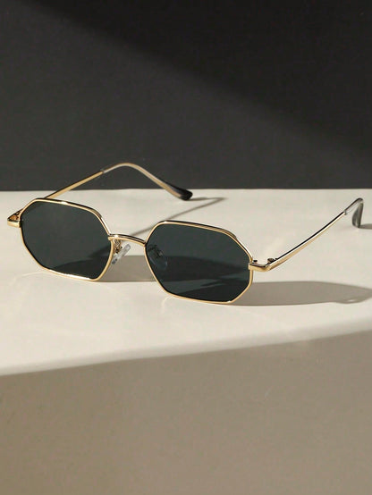 Geometric Metal Frame Y2K Gradient Lens Glasses