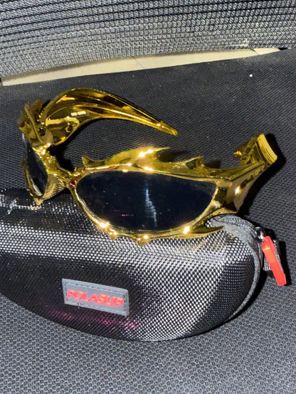 3D Spiked Dragon Totem Cyberpunk Cycling Glasses Set