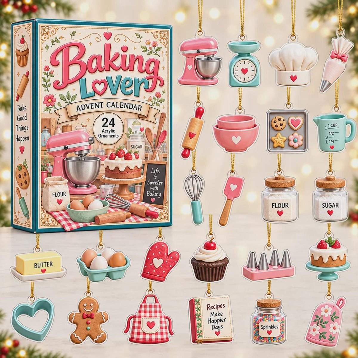 Baking Lover Advent Calendar 2026 - 24-Day Festive Countdown, Acrylic Charms Blind Box - Gift For Baking Lovers