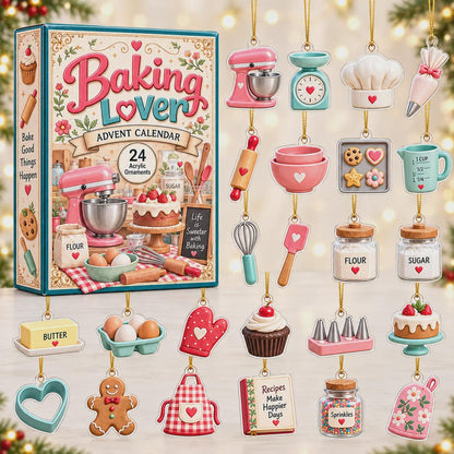 Baking Lover Advent Calendar 2026 - 24-Day Festive Countdown, Acrylic Charms Blind Box - Gift For Baking Lovers