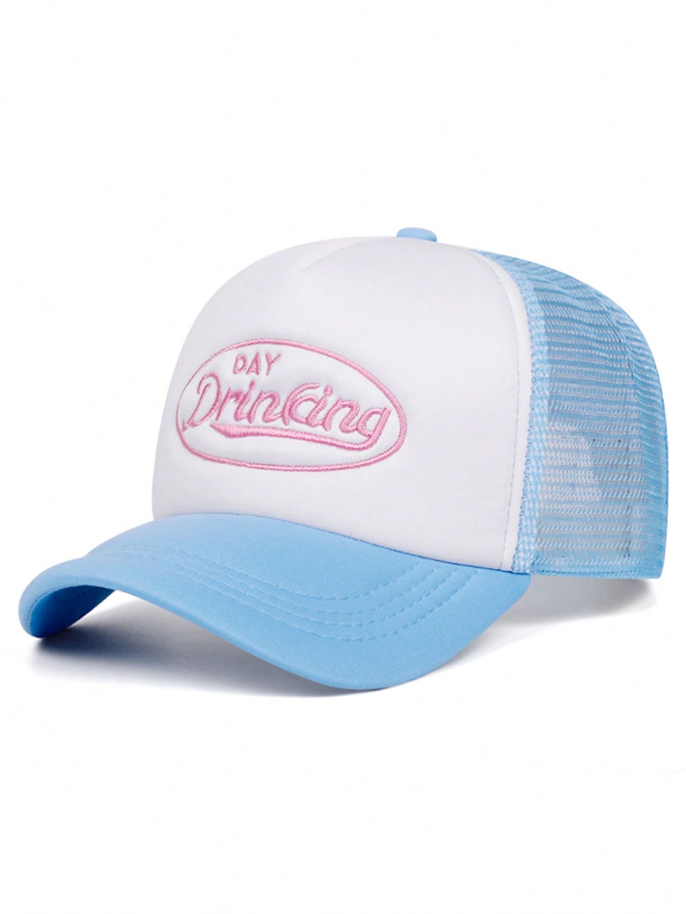 Pink Truck Embroidery Hip Hop Adjustable Mesh Snapback