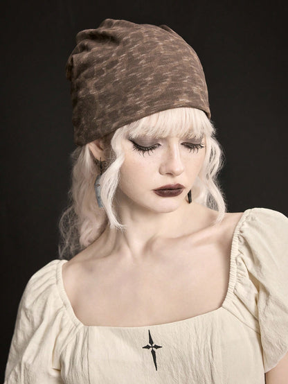 Retro Leopard Print Stacking Brimless Hat