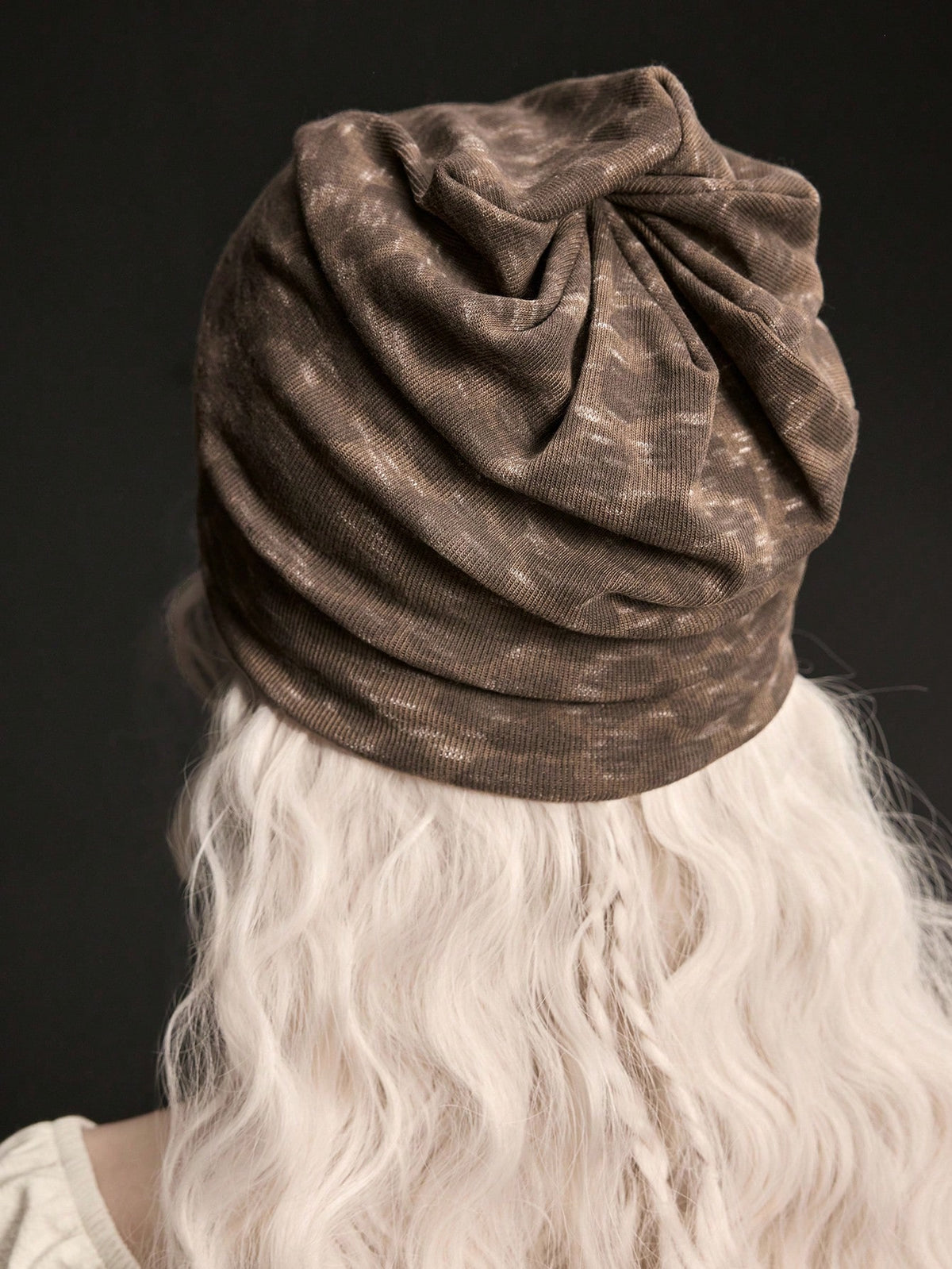 Retro Leopard Print Stacking Brimless Hat