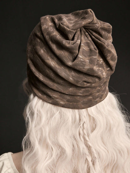 Retro Leopard Print Stacking Brimless Hat