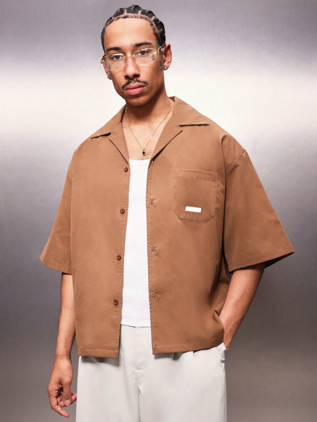 PLAYBOY X SUMWON Men’s Cropped Reviere Collar Shirt