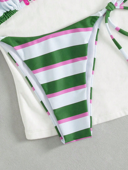 Sexy Minimalist All Over Print Halter Bikini Set