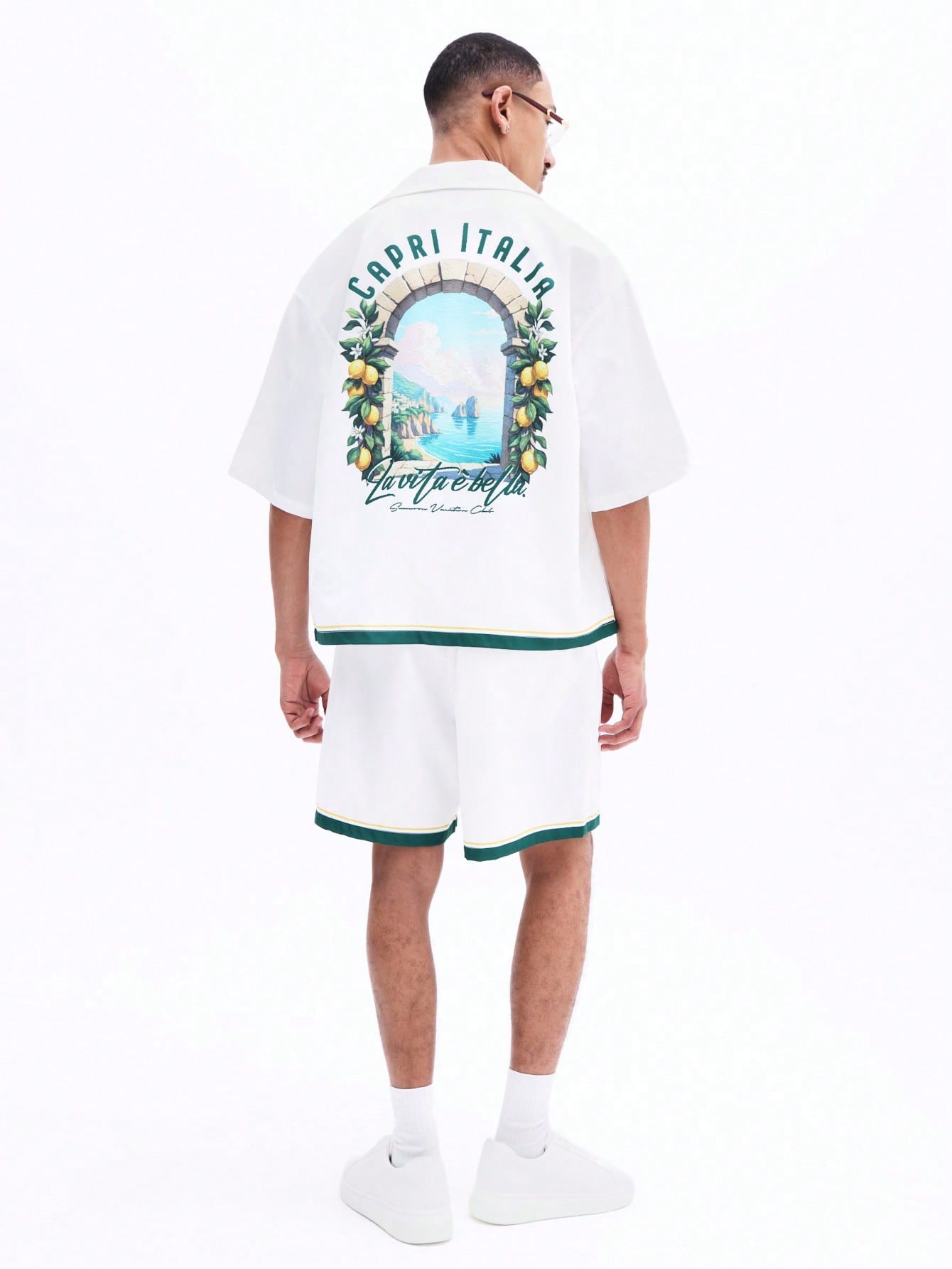Capri Italia Scenic Summer Shirt and Shorts Set