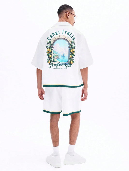 Capri Italia Scenic Summer Shirt and Shorts Set