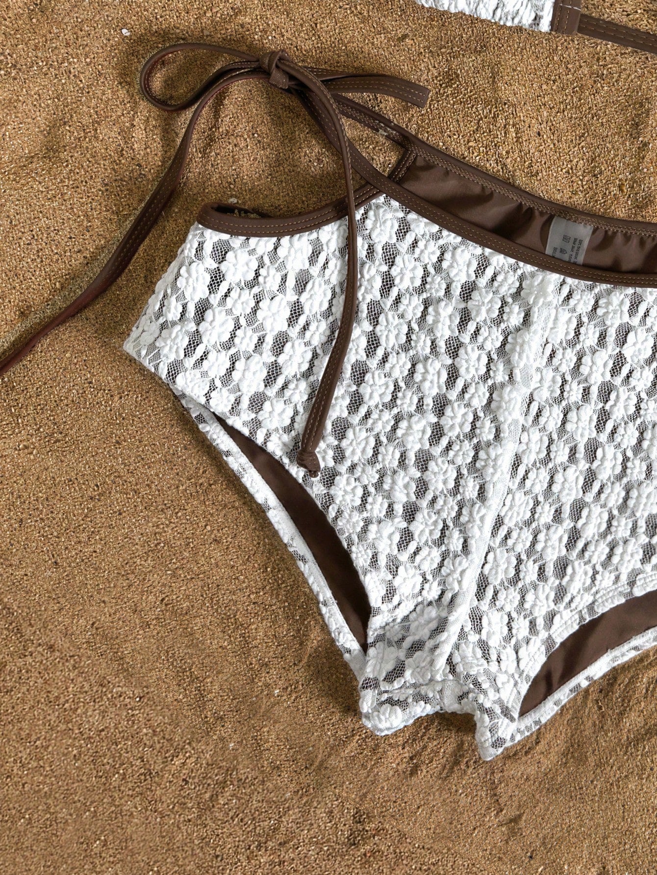 Elegant White Lace Side-Tie Bikini Swimwear Set