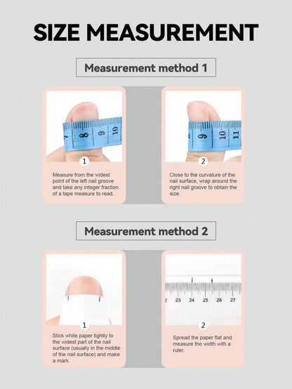 10pcs Handmade Pink & Green Floral Press-On Nails