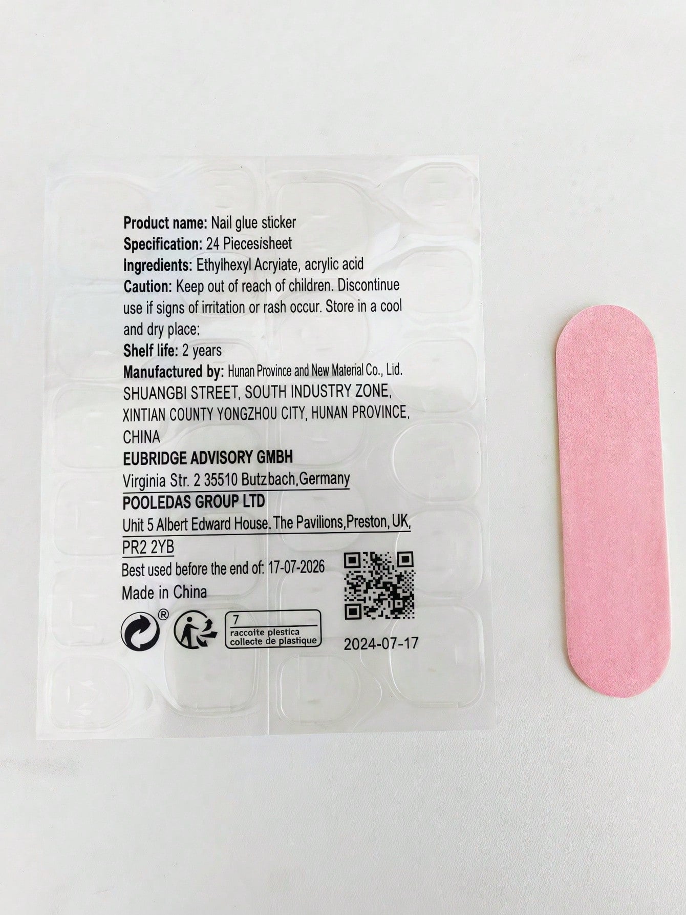 10pcs Handmade Pink & Green Floral Press-On Nails