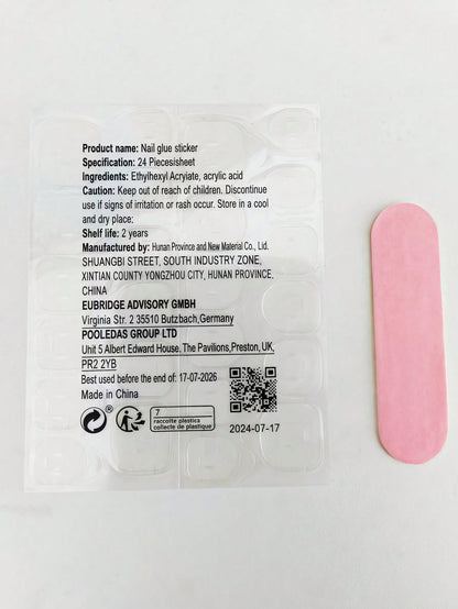 10pcs Handmade Pink & Green Floral Press-On Nails