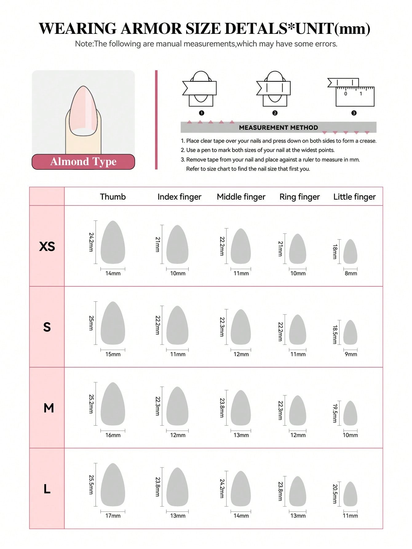 10pcs Handmade Pink & Green Floral Press-On Nails