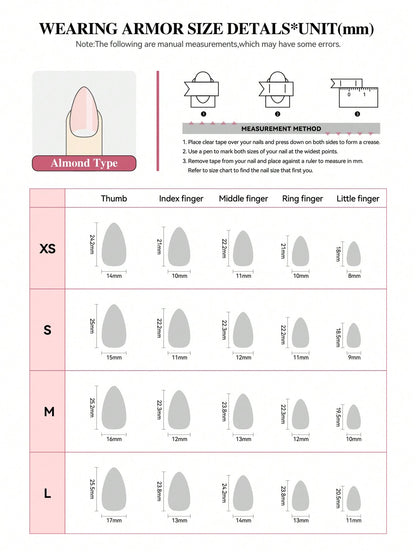 10pcs Handmade Pink & Green Floral Press-On Nails