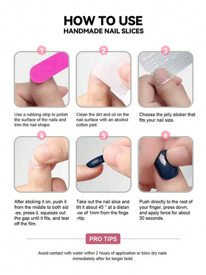 10pcs Handmade Pink & Green Floral Press-On Nails