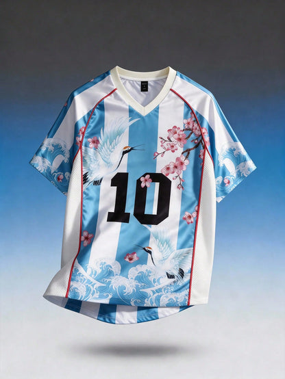 Men Mesh Patchwork Short Sleeve Jersey