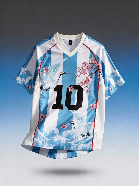 Men Mesh Patchwork Short Sleeve Jersey